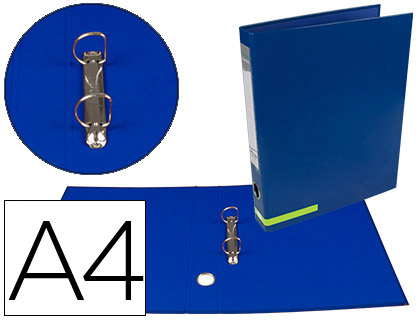 [AY24] CARPETA DE 2 ANILLAS 25 MM MIXTAS LIDERPAPEL A4 FORRADO COLOR SYSTEM CON OLLAO Y TARJETERO AZUL