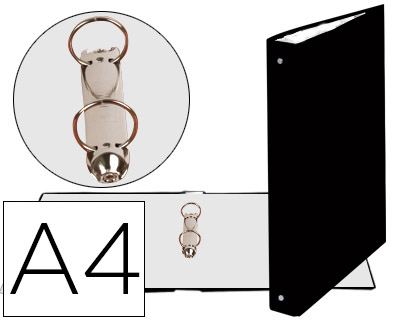 [54371E] CARPETA DE 2 ANILLAS 30MM REDONDAS EXACOMPTA DIN A4 CARTON FORRADO NEGRO
