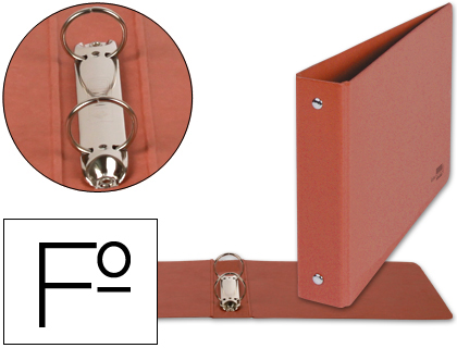 [CH03] CARPETA DE 2 ANILLAS 40MM REDONDAS LIDERPAPEL FOLIO APAISADO CUERO