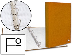[CA24] CARPETA DE 4 ANILLAS 25MM MIXTAS LIDERPAPEL FOLIO CARTON FORRADO PAPER COAT NARANJA