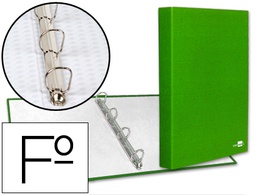 [CA25] CARPETA DE 4 ANILLAS 25MM MIXTAS LIDERPAPEL FOLIO CARTONFORRADO PAPER COAT VERDE FROSTY