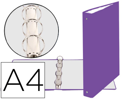 [51376E] CARPETA DE 4 ANILLAS 30MM REDONDAS EXACOMPTA DIN A4 CARTON FORRADO MORADO