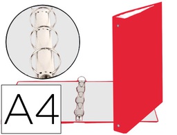 [51375E] CARPETA DE 4 ANILLAS 30MM REDONDAS EXACOMPTA DIN A4 CARTON FORRADO ROJO
