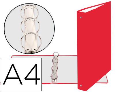 [51375E] CARPETA DE 4 ANILLAS 30MM REDONDAS EXACOMPTA DIN A4 CARTON FORRADO ROJO