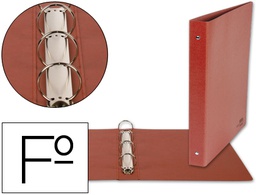 [CH02] CARPETA DE 4 ANILLAS 40MM REDONDAS LIDERPAPEL FOLIO CARTON CUERO