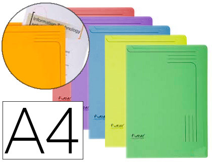 [48000E] CARPETA DOSSIER UÑERO CARTULINA EXACOMPTA DIN A4 290 GR PAQUETE DE 5 UNIDADES COLORES SURTIDOS