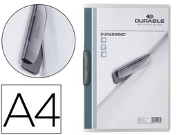 [2290-37] CARPETA DURABLE DURASWING DOSSIER PINZA LATERAL GIRATORIA POLIPROPILENO DIN A4 GRAFITO 30 HOJAS