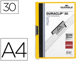 [2200-04] CARPETA DURACLIP DOSSIER PINZA LATERAL AMARILLO CAPACIDAD 30 HOJAS