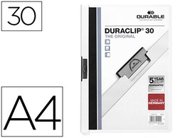 [2200-02] CARPETA DURACLIP DOSSIER PINZA LATERAL BLANCO CAPACIDAD 30 HOJAS