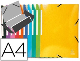 [55929E] CARPETA EXACOMPTA GOMAS CARTON SIMIL-PRESPAN TRES SOLAPAS DIN A4+ COLORES SURTIDOS