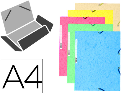 [55550E] CARPETA GOMA EXACOMPTA DIN A4 3 SOLAPAS CARTULINA ILUSTRADA COLORES PASTEL SURTIDOS