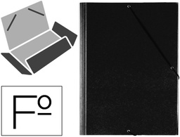 [321G-N] CARPETA GOMAS SOLAPAS PLASTICO SARO FOLIO NEGRA