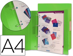 [CA61] CARPETA LIDERPAPEL 4 ANILLAS 25 MM MIXTAS 43433 POLIPROPILENO DIN A4 VERDE SERIE FROSTY