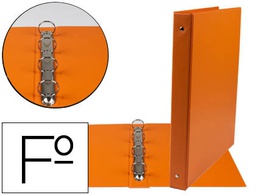 [CA88] CARPETA LIDERPAPEL 4 ANILLAS 25 MM REDONDAS PLASTICO FOLIO COLOR NARANJA