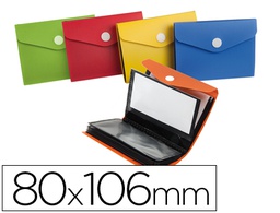 [TJ03] CARPETA LIDERPAPEL CLASIFICADOR DE TARJETAS PLASTICO PARA 40 TARJETAS 80X106 MM 5 COLORES SURTIDOS