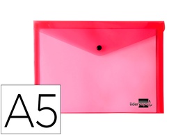 [DS18] CARPETA LIDERPAPEL DOSSIER BROCHE 34350 POLIPROPILENO DIN A5 ROJA TRANSPARENTE