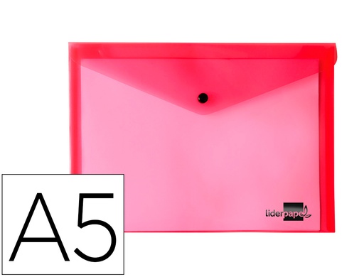 [DS18] CARPETA LIDERPAPEL DOSSIER BROCHE 34350 POLIPROPILENO DIN A5 ROJA TRANSPARENTE