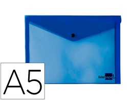 [DS19] CARPETA LIDERPAPEL DOSSIER BROCHE 34352 POLIPROPILENO DIN A5 AZUL TRANSPARENTE