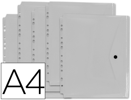 [DS49] CARPETA LIDERPAPEL DOSSIER BROCHE 36664 POLIPROPILENO DIN A4 PACK DE 5 INCOLORA TRANSPARENTE MULTITALADRO
