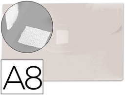 [DS47] CARPETA LIDERPAPEL DOSSIER BROCHE POLIPROPILENO DIN A8 INCOLORA CON CIERRE DE VELCRO