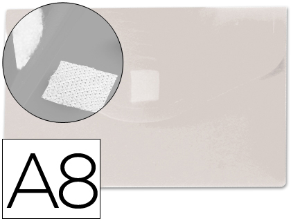 [DS47] CARPETA LIDERPAPEL DOSSIER BROCHE POLIPROPILENO DIN A8 INCOLORA CON CIERRE DE VELCRO