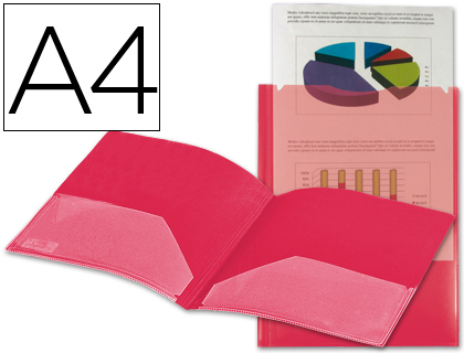 [KG01] CARPETA LIDERPAPEL DOSSIER DOS BOLSAS CANGURO 45680 POLIPROPILENO DIN A4 ROJA