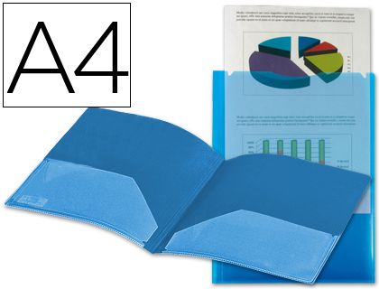 [KG02] CARPETA LIDERPAPEL DOSSIER DOS BOLSAS CANGURO 45682 POLIPROPILENO DIN A4 AZUL