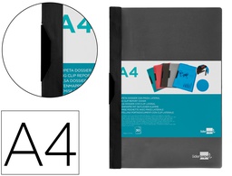 [DP04] CARPETA LIDERPAPEL DOSSIER PINZA LATERAL 35365 POLIPROPILENO DIN A4 NEGRA 30 HOJAS PINZA DESLIZANTE
