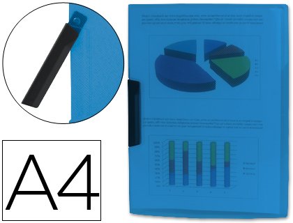 [DP15] CARPETA LIDERPAPEL DOSSIER PINZA LATERAL 35482 POLIPROPILENO DIN A4 AZUL 30 HOJAS PINZA GIRATORIA