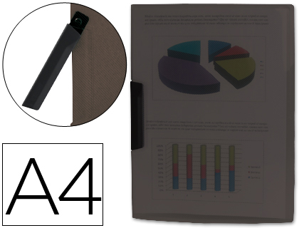 [DP17] CARPETA LIDERPAPEL DOSSIER PINZA LATERAL 35485 POLIPROPILENO DIN A4 NEGRA 30 HOJAS PINZA GIRATORIA