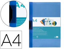 [DP06] CARPETA LIDERPAPEL DOSSIER PINZA LATERAL 45302 POLIPROPILENO DIN A4 AZUL 30 HOJAS PINZA DESLIZANTE
