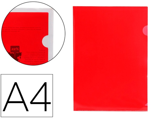 [BL08] CARPETA LIDERPAPEL DOSSIER UÑERO 44000 POLIPROPILENO DIN A4 ROJA 20 HOJAS