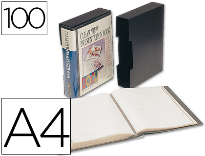 [CJ65] CARPETA LIDERPAPEL PERSONALIZA 37865 100 FUNDAS POLIPROPILENODIN A4 NEGRA CON CAJETIN