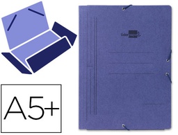[CG07] CARPETA LIDERPAPEL GOMAS CUARTO 3 SOLAPAS CARTON PINTADO AZUL
