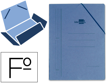 [CG15] CARPETA LIDERPAPEL GOMAS FOLIO 3 SOLAPAS CARTON COMPACTO AZUL