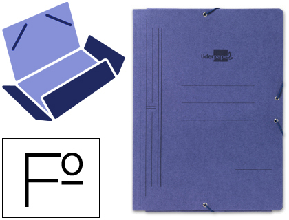 [CG01] CARPETA LIDERPAPEL GOMAS FOLIO 3 SOLAPAS CARTON PINTADO AZUL