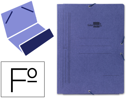 [CG02] CARPETA LIDERPAPEL GOMAS FOLIO BOLSA CARTON PINTADO AZUL
