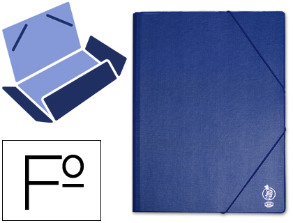[CG43] CARPETA LIDERPAPEL GOMAS FOLIO SOLAPAS PLASTICO AZUL