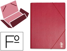 [CG44] CARPETA LIDERPAPEL GOMAS FOLIO SOLAPAS PLASTICO BURDEOS