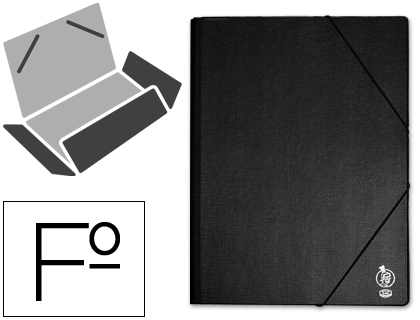 [CG45] CARPETA LIDERPAPEL GOMAS FOLIO SOLAPAS PLASTICO NEGRA