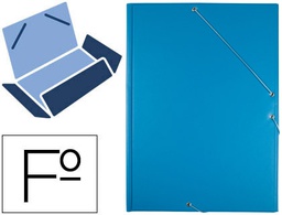 [CG79] CARPETA LIDERPAPEL GOMAS PLASTICO FOLIO SOLAPAS COLOR CELESTE