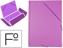 [CG81] CARPETA LIDERPAPEL GOMAS PLASTICO FOLIO SOLAPA COLOR LILA