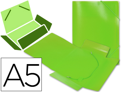 [SS03] CARPETA LIDERPAPEL GOMAS SOLAPAS 34973 POLIPROPILENO DIN A5 VERDE