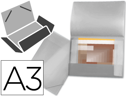 [SS20] CARPETA LIDERPAPEL PORTADOCUMENTOS 44804 SOLAPAS POLIPROPILENO DIN A3 TRANSPARENTE TRANSLUCIDO LOMO FLEXIBLE