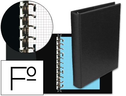 [4013567] CARPETA MULTIFIN ALFA 3005-G 16 ANILLAS 40 MM PLASTICO FOLIO NEGRO
