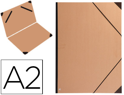 [44400C] CARPETA PLANOS CLAIREFONTAINE DIN A2 CON GOMAS KRAFT MARRON VERJURADO