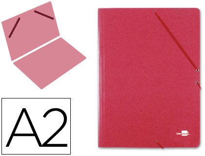 [CG27] CARPETA PLANOS LIDERPAPEL A2 CARTON GOFRADO N 12 ROJO