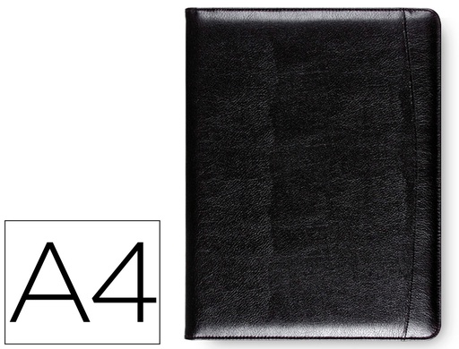 [KF17192] CARPETA PORTAFOLIOS Q-CONNECT SIN CREMALLERA SIN ASAS CON DEPARTAMENTOS INTERIORES COLORNEGRO 320X250 MM