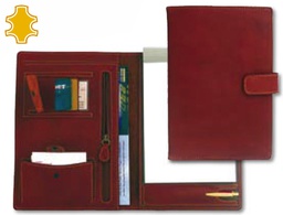 [704085] CARPETA PORTAFOLIOS ARTESANIA CUARTO CON BOCHE PIEL MEDIDAS 27,5X19X3 CM.