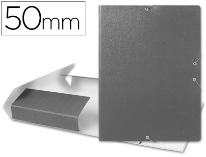 [PJ53] CARPETA PROYECTOS LIDERPAPEL FOLIO LOMO 50MM CARTON GOFRADO GRIS